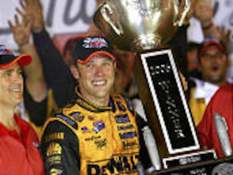 Matt Kenseth celebrates his latest NASCAR Nextel Cup victory.