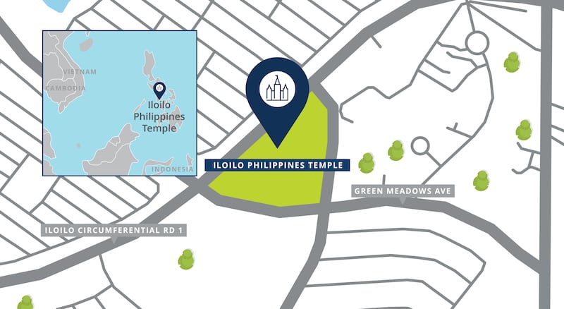 A site map of the Iloilo Philippines Temple.