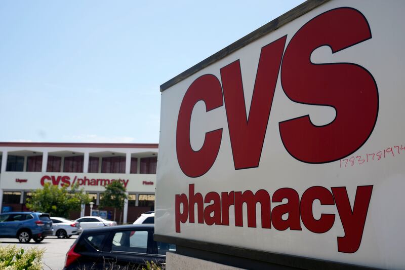 A sign marks a CVS branch on Tuesday, May 16, 2023, in Pasadena, Calif.