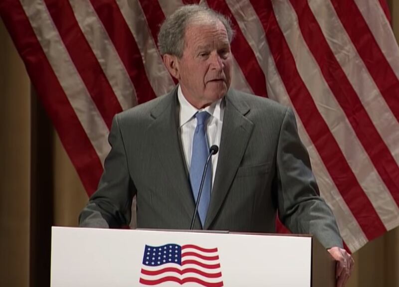 At a naturalization ceremony for new U.S. citizens Monday, former president George W. Bush praised immigration as “a blessing and a strength” and also spoke on the need for immigration reform.