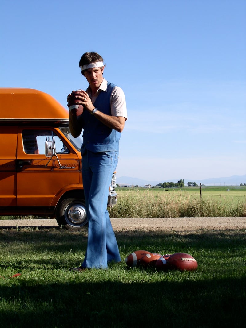 Jon Gries as Uncle Rico on set during filming for "Napoleon Dynamite."