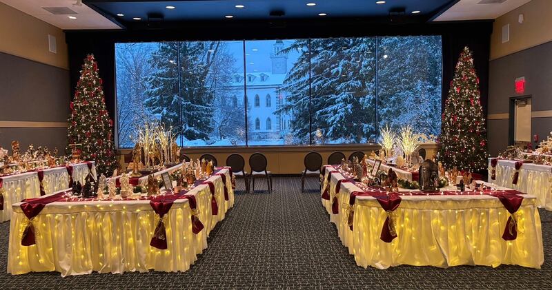 A display of Nativities at the Kirtland Temple Visitors’ Center in Kirtland, Ohio, in December 2024.