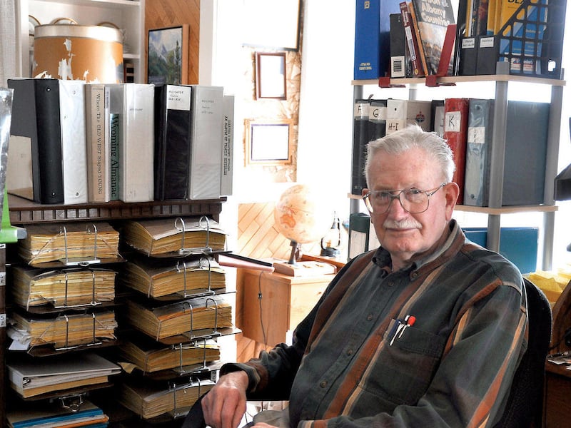 Rawlins native Dan Kinnaman, shown in his home office in Rawlins, Wyo., on March 15, 2011, is continuing to research the history of Carbon County, Wyo. for a second book. Kinnaman became interested in the topic during family dinner conversations in the 19