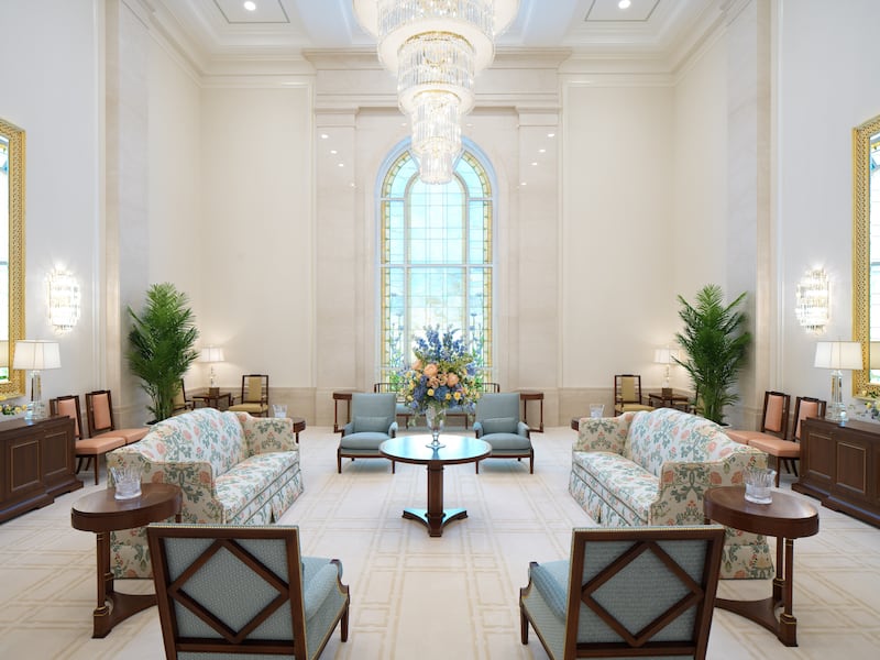 The celestial room of the Montpelier Idaho Temple.