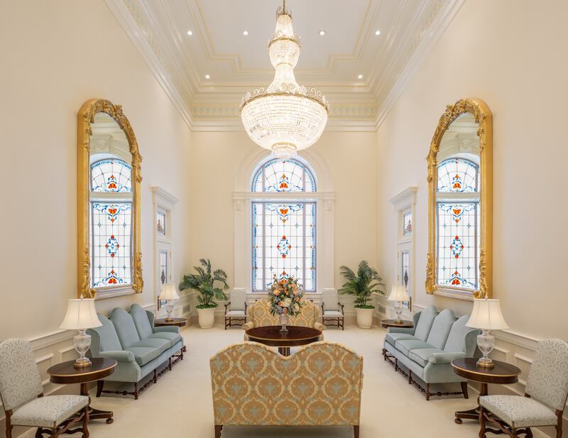 The celestial room of the Antofagasta Chile Temple.