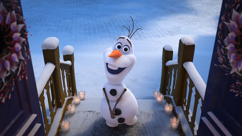 Olaf in a scene from “Olaf’s Frozen Adventure.”