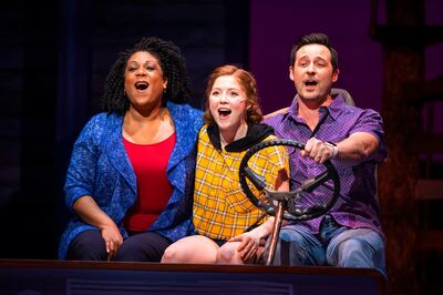 Jennifer Fouche, Lexi Walker and Thom Miller in UVU’s opening night production of “Fly More Than You Fall,” which runs through Sept. 28.