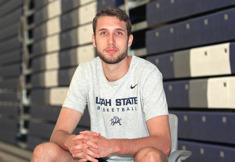 After playing four years under Ryan Odom at UMBC, Brandon Horvath followed his coach and his staff to Utah State in Logan.