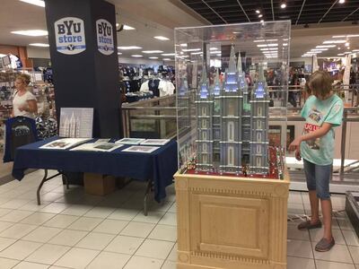 Jungheim's Lego version of the Salt Lake Temple is currently located at the BYU Store.