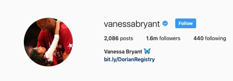 Vanessa Bryant changed her Instagram photo to that of her late husband and daughter