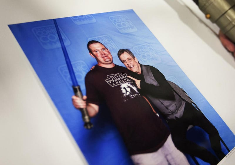 A picture of Nathan Egan, left, and Mark Hamill is seen at Salt Lake Comic Con in Salt Lake City on Thursday, Sept. 1, 2016.