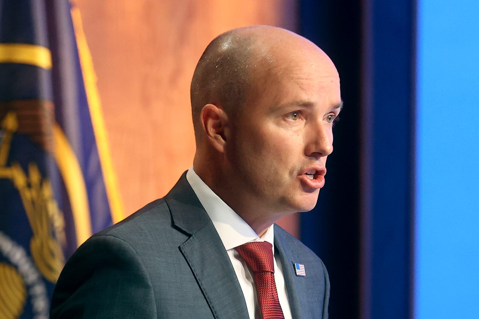 Gov. Spencer Cox speaks at his monthly news conference at the Eccles Broadcast Center in Salt Lake City on Thursday, Nov. 18, 2021.