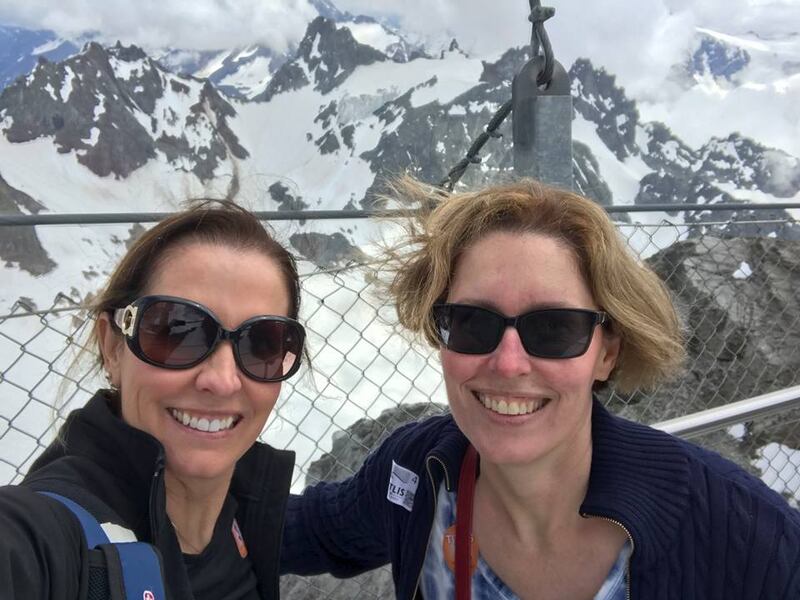 Traci Hunter Abramson travels often (including this trip to Mount Titlis in Switzerland with her sister, Tiffany Hunter, in June 2018) and sets her novels in various locations around the world.