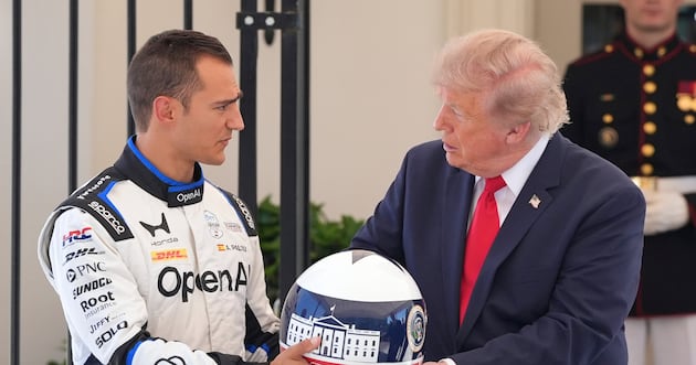 Trump participates in Grand Prix showcase ahead of race around D.C. next month