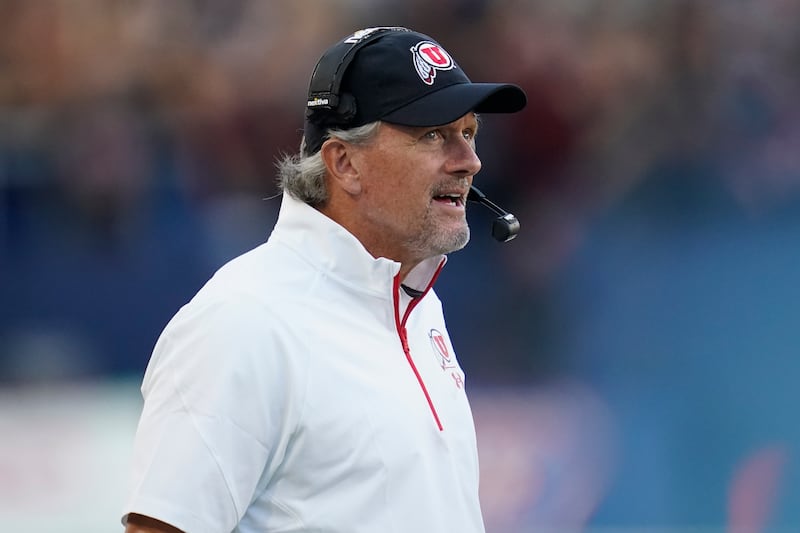 Utah coach Kyle Whittingham looks on during game against San Diego State Saturday, Sept. 18, 2021, in Carson, Calif.