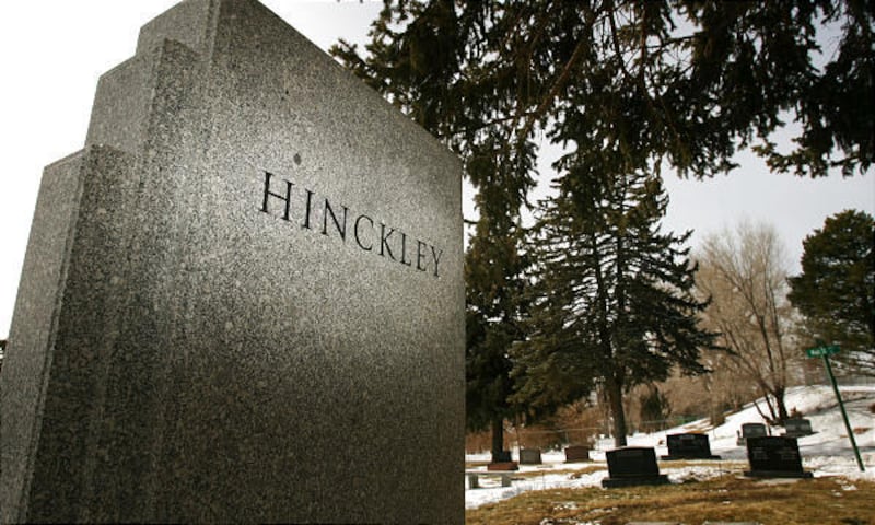 The graveside headstone for LDS Church President Gordon B. Hinckley and his wife, Marjorie, is in the Salt Lake City Cemetery.