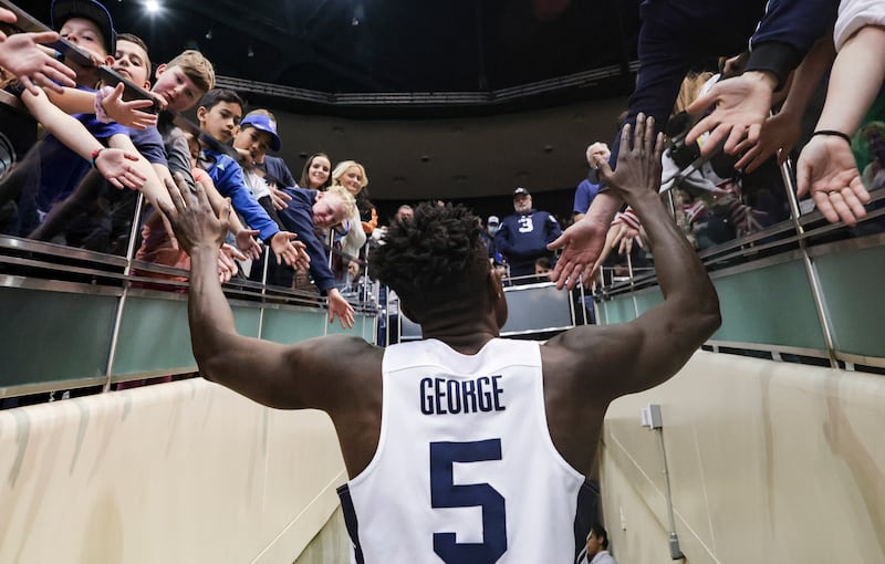 Brigham Young Cougars forward Gideon George and the Cougars will play Washington State in the NIT quarterfinals at the Marriott Center.