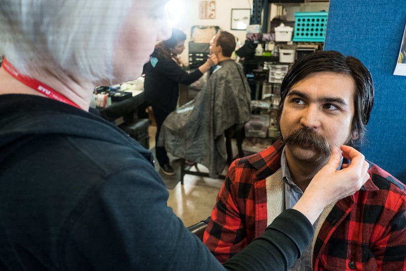 Jeremy Warner preps backstage for the live taping for the upcoming Season 9 at the BYU Broadcasting Building on Friday, June 8.