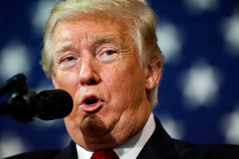 FILE - President Donald Trump speaks about tax reform at the Loren Cook Company, Wednesday, Aug. 30, 2017, in Springfield, Mo. In an escalating tit-for-tat, the United States forced Russia on Thursday to shutter its consulate in San Francisco and scale ba