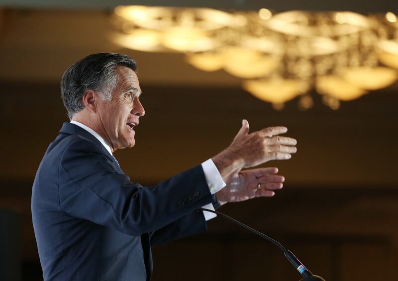 Republican U.S. Senate candidate Mitt Romney speaks at the Utah Technology Innovation Summit in Salt Lake City on Wednesday, June 6, 2018. Romney faces state Rep. Mike Kennedy, R-Alpine, in the June 26 primary.