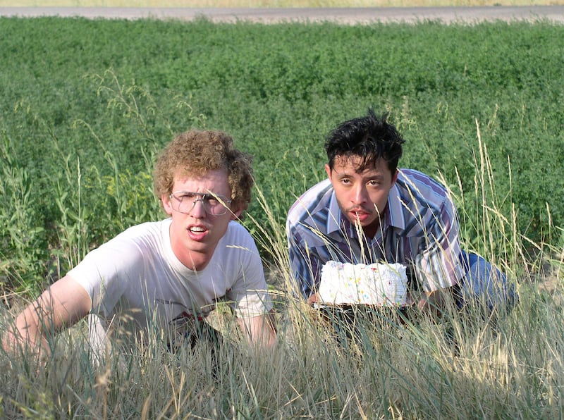Jon Heder, left, and Efren Ramirez in a scene from "Napoleon Dynamite."