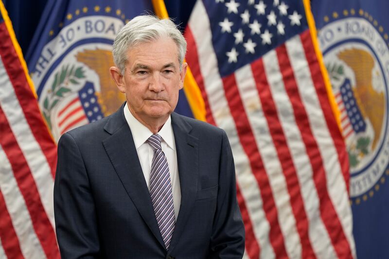 Federal Reserve Board Chair Jerome Powell participates in a swearing-in ceremony on Monday, May 23, 2022, in Washington.