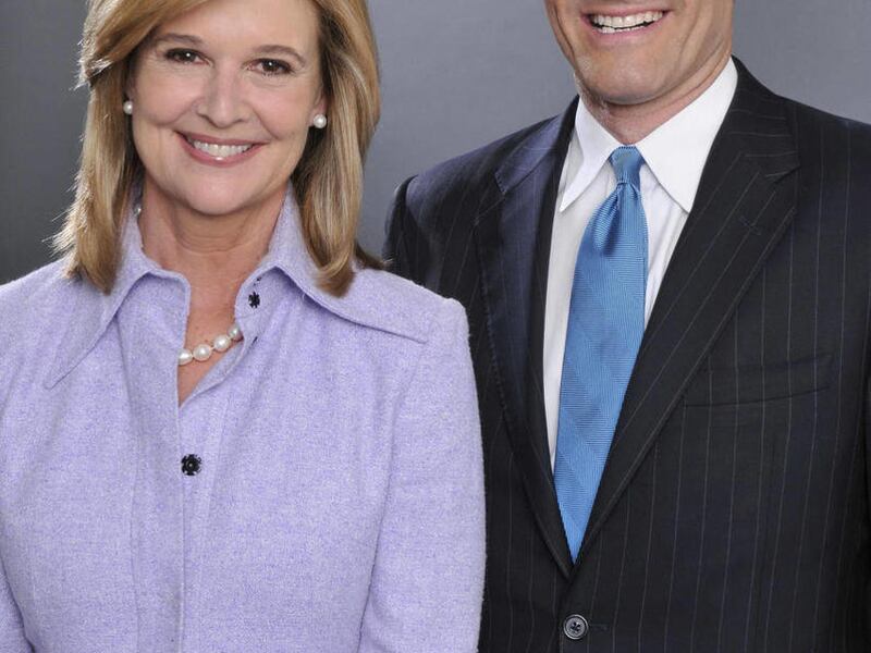 In this undated publicity image released by CNN, former New York Gov. Eliot Spitzer, right, and Kathleen Parker, co-hosts of CNN's prime-time talk show "Parker/Spitzer," are shown.