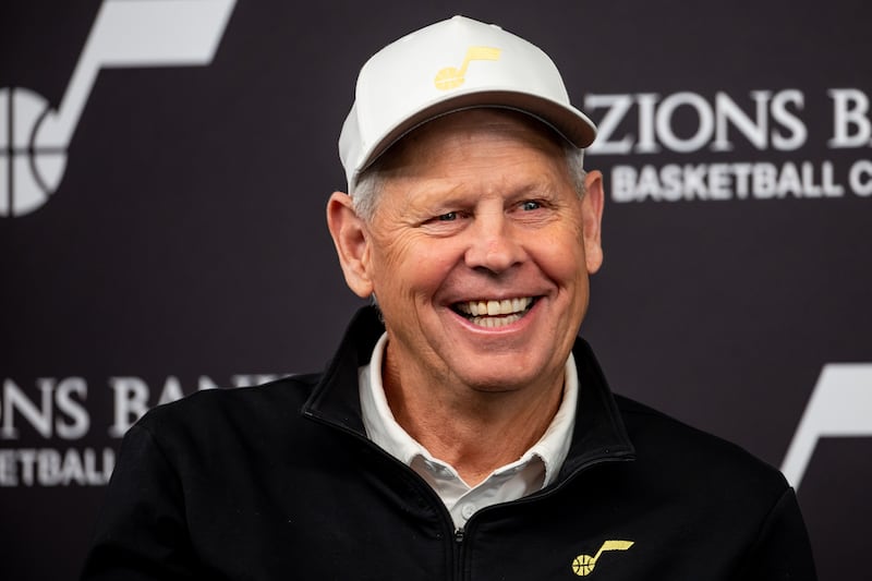 Utah Jazz CEO Danny Ainge smiles.
