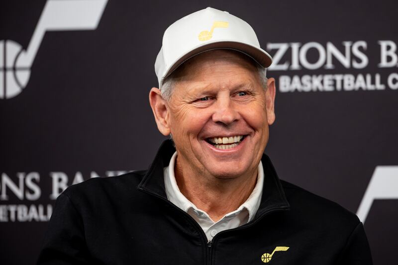 Utah Jazz CEO Danny Ainge smiles.