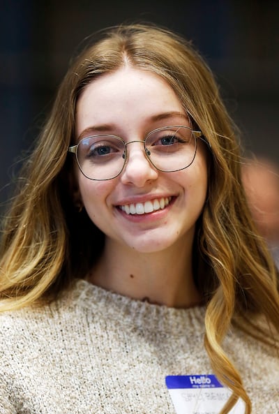 Shyli Bench of Bountiful High School poses for a photo during the Beyond the March student forum at the Utah State Office Building at the Capitol in Salt Lake City on Monday, March 19, 2018.