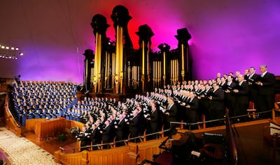 Tabernacle organist Brian Mathias plays with the Mormon Tabernacle Choir during "Music and the Spoken Word" in Salt Lake City on Sunday, March 11, 2018.