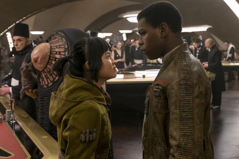 Paul Warren, John Boyega, and Kelly Marie Tran in Star Wars: Episode VIII - The Last Jedi (2017)