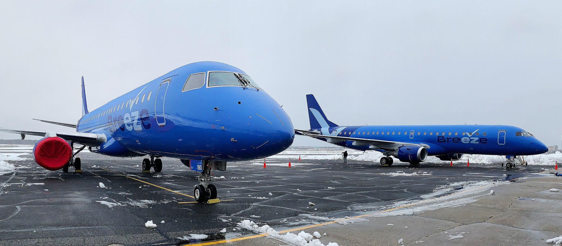 Utah native David Neeleman’s new Breeze airlines airplanes are pictured.