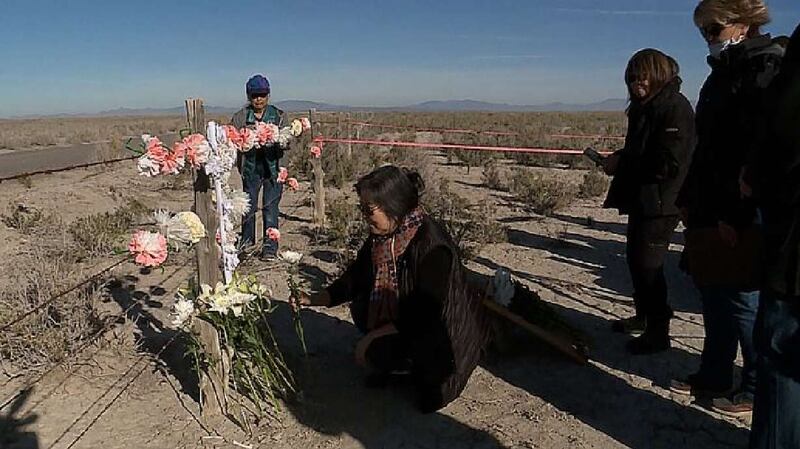 A small group gathered in the desert outside of Delta on Dec. 1 to honor a man who died after a guard at the Topaz Japanese internment camp shot him.