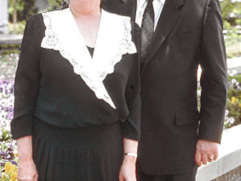 Elder and Sister Douglas H. Smith posed for a photo after he was called to the First Quorum of the Seventy on April 4, 1987.