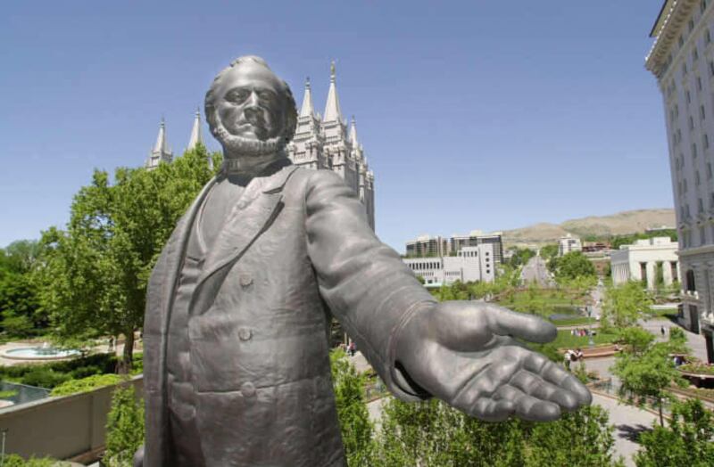 The Brigham Young Statue near Temple Square.