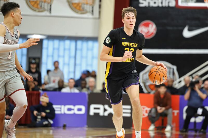 Monteverde’s Cooper Flagg plays against Sunrise Christian during a high school basketball game at the Hoophall Classic on Jan. 16, 2023.