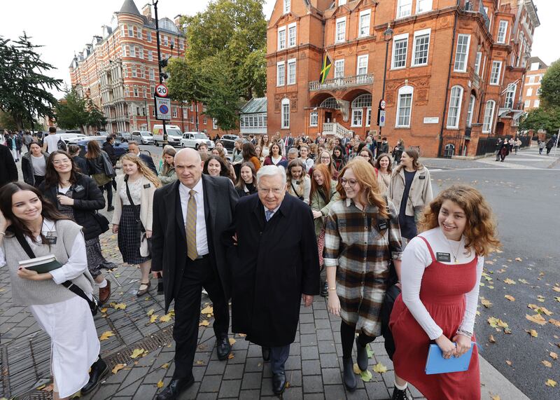 President M. Russell Ballard of The Church of Jesus Christ of Latter-day Saints, in London, England.