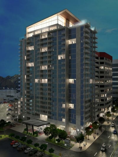 Rendering of Liberty Sky, a 24-story, 270-unit residential skyscraper at 151 S. State being developed by Cowboy Partners and Boyer Co.