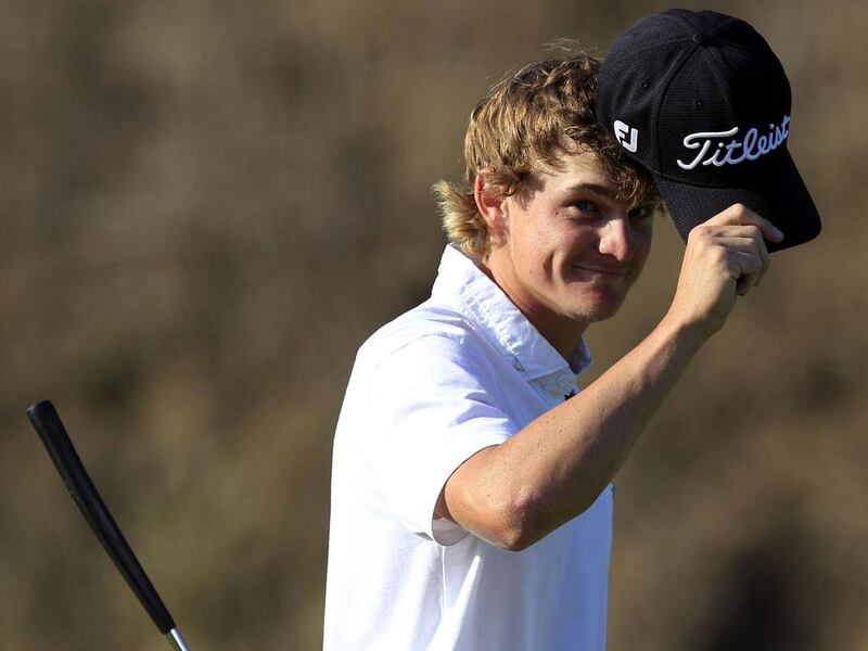 Bud Cauley tips his hat to the gallery after finishing the final round of the Frys.com Open golf tournament Sunday, Oct. 9, 2011 in San Martin, Calif. Cauley shot 66 and finished third.