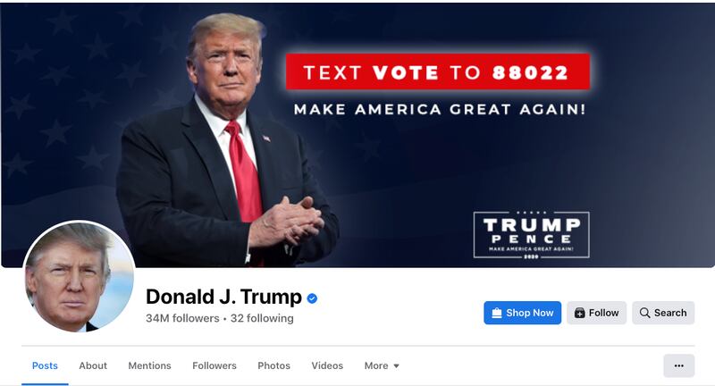 Former President Donald J. Trump’s Facebook page is available online again.