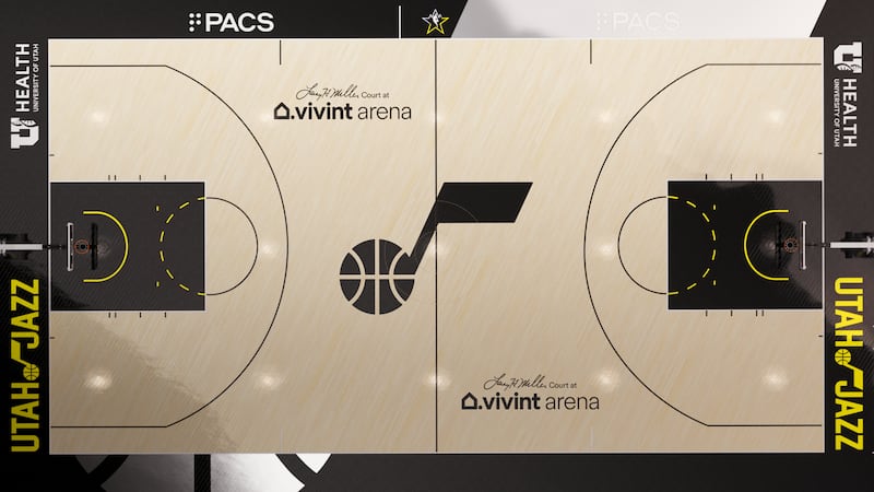 A rendering of what the Utah Jazz remix court will look like.