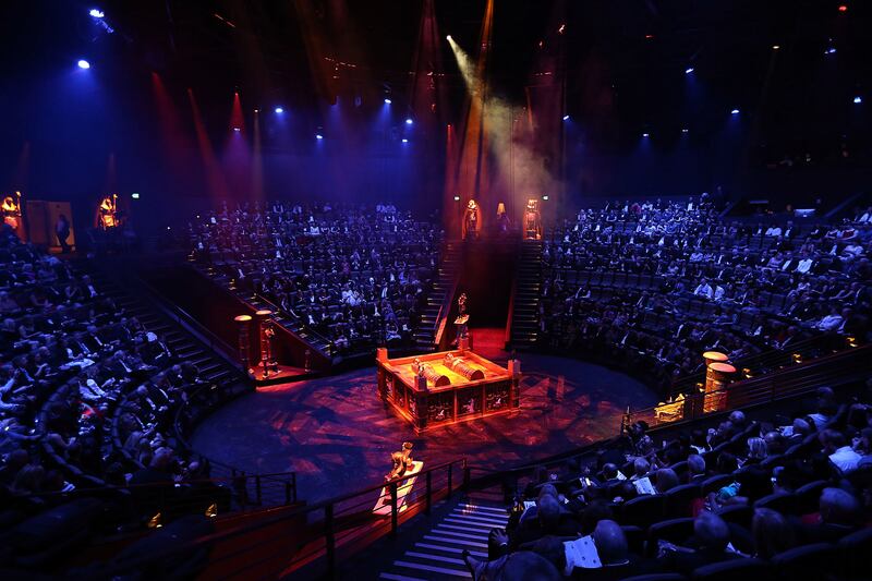 People wait for the start of Elton John and Tim Rice's "Aida" on opening night of the new Hale Centre Theatre in Sandy on Thursday, Nov. 16, 2017.