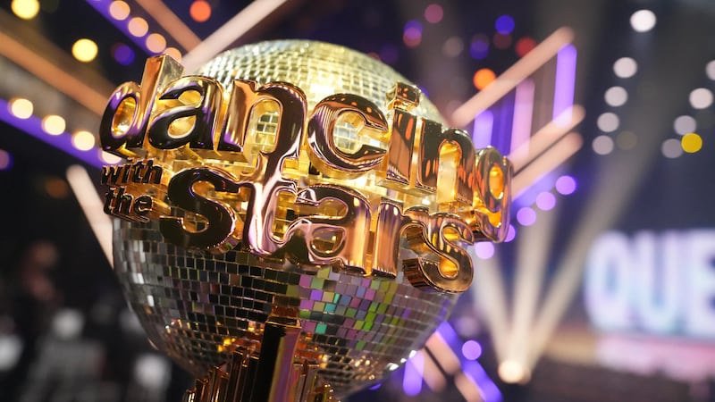 The trophy for the winner of Season 31 of “Dancing with the Stars.”