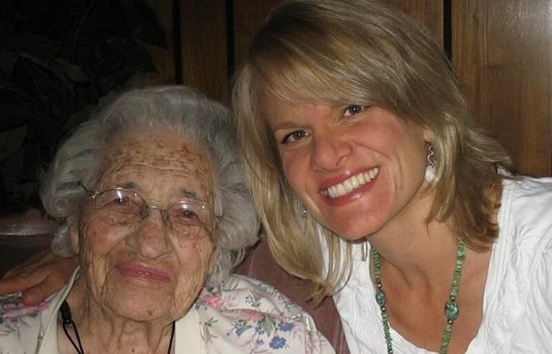 Lorna Call Alder, left, is shown with biographer Barbara Jones Brown.