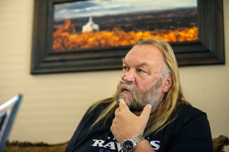 Stan Ellsworth talks about his road to recovery from COVID-19 on Monday, July 6, 2020, at his hime in Draper. Ellsworth died on March 30, 2023.