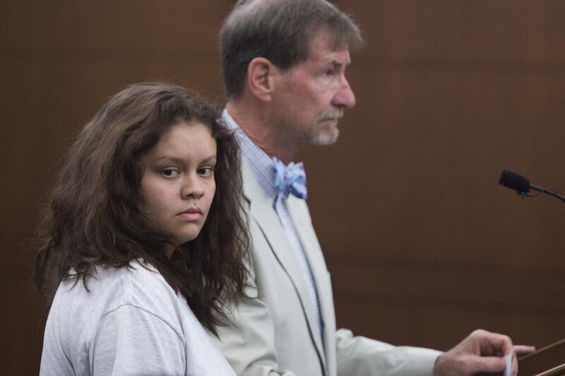 Marilee Gardner, 16, of Layton, appears in Judge Brent West's courtroom with her attorney, Walter Bugden, at the Ogden 2nd District Court in Ogden on Wednesday, July 6, 2016.