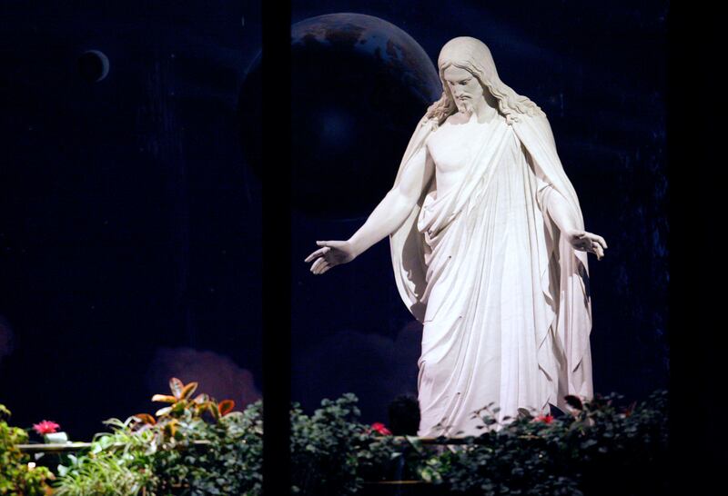 The Christus statue inside the North Visitors’ Center on Temple Square.