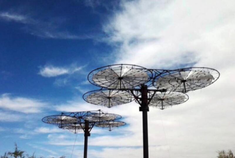 "Solar towers" in Millard County that are, according to a federal judge in Utah, associated with a fraudulent tax scheme.