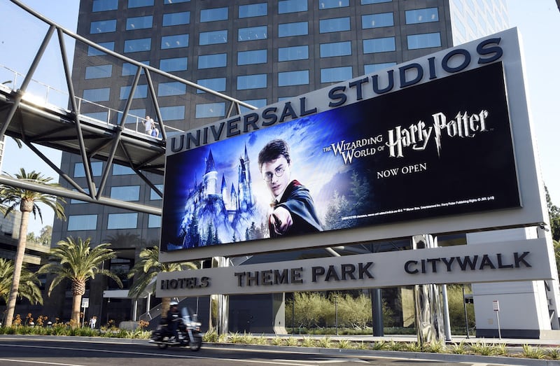 The entrance to Universal Studios is pictured on Tuesday, Aug. 23, 2016, in Universal City, Calif. (Photo by Chris Pizzello/Invision/AP)